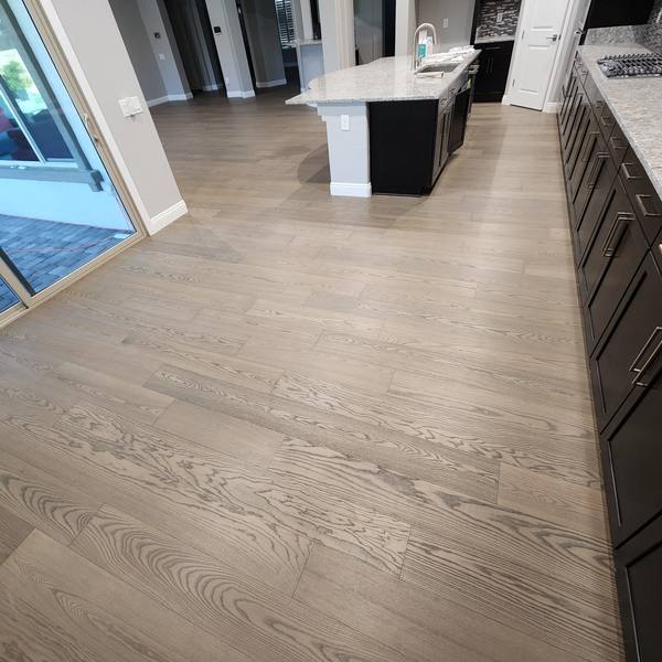 Engineered hardwood in a kitchen