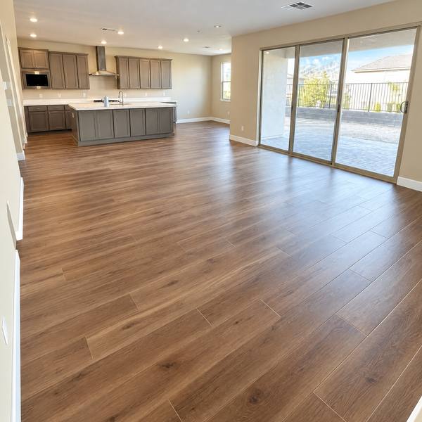 Plank flooring in a great room
