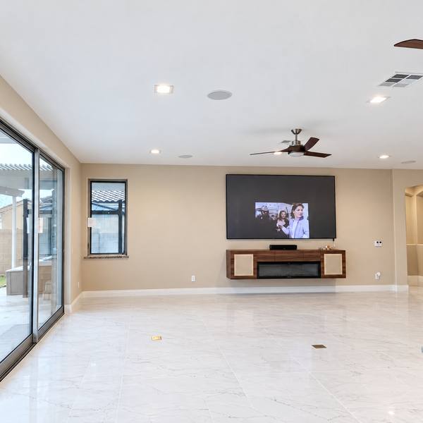 Tile floor in a great room