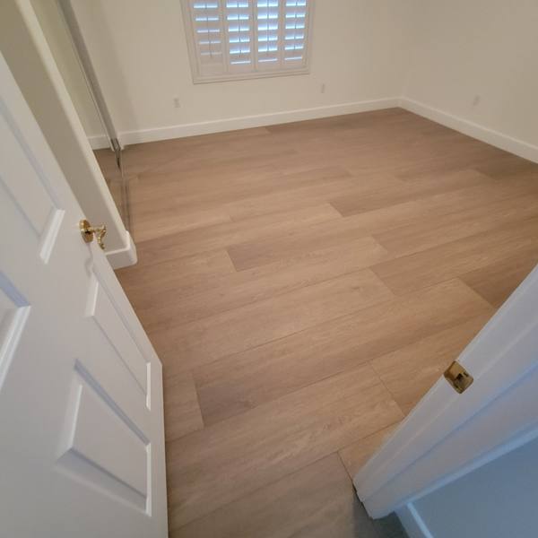 12x72 wood-look tile in a bedroom
